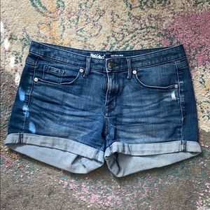 Mid-Rise Medium Wash Denim Shorts